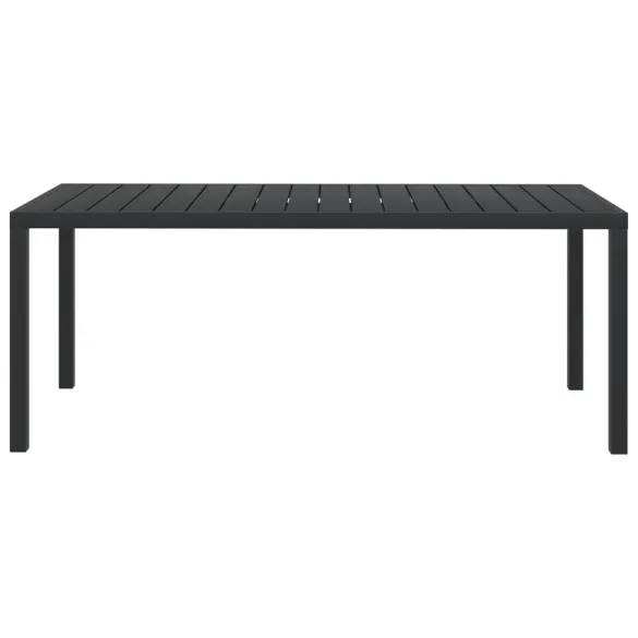 Masă Grădină Negru 185x90 cm - Aluminiu și WPC | Livrare Gratuită
