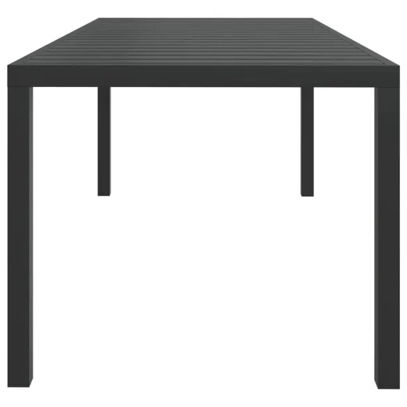 Masă Grădină Negru 185x90 cm - Aluminiu și WPC | Livrare Gratuită