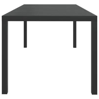 Masă Grădină Negru 185x90 cm - Aluminiu și WPC | Livrare Gratuită