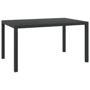 Masă Grădină Aluminiu WPC 150x90 cm - Negru Rezistent