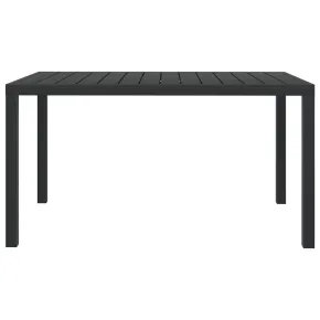 Masă Grădină Aluminiu WPC 150x90 cm - Negru Rezistent 2