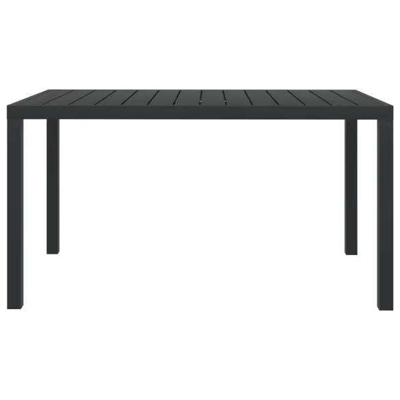 Masă Grădină Aluminiu WPC 150x90 cm - Negru Rezistent