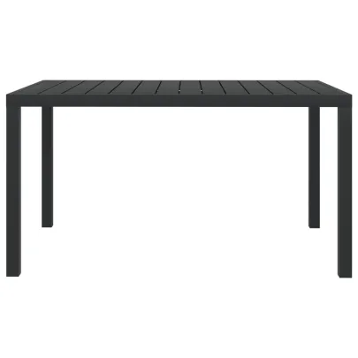 Masă Grădină Aluminiu WPC 150x90 cm - Negru Rezistent