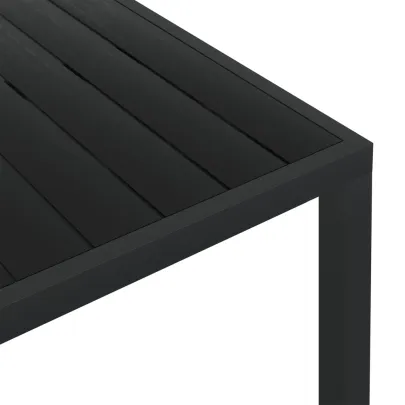 Masă Grădină Aluminiu WPC 150x90 cm - Negru Rezistent