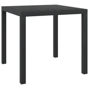 Masă Grădină Aluminiu și WPC - Negru 80x80 cm