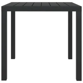 Masă Grădină Aluminiu și WPC - Negru 80x80 cm 2