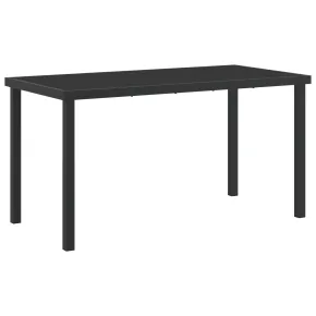 Masă Grădină Modernă Negru 140x80 cm - Sticlă Securizată 2