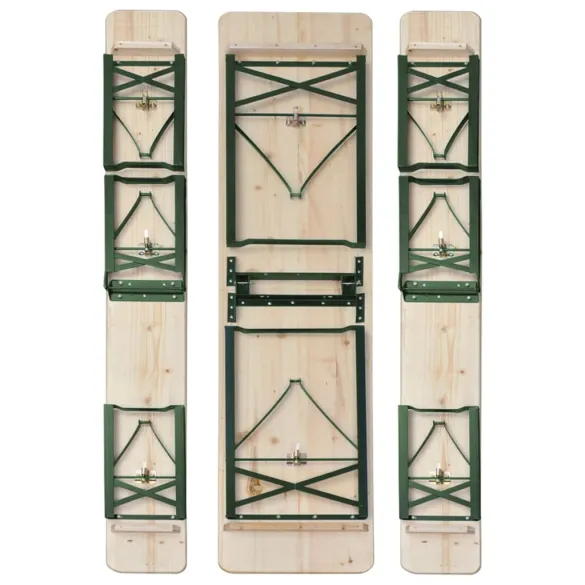 Masă pliabilă pentru grădină cu 2 bănci - 220 cm