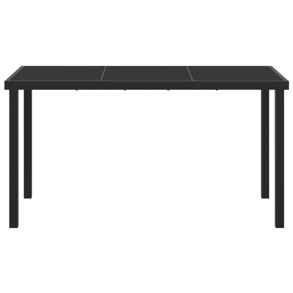 Masă Grădină Modernă Negru 140x80 cm - Sticlă Securizată