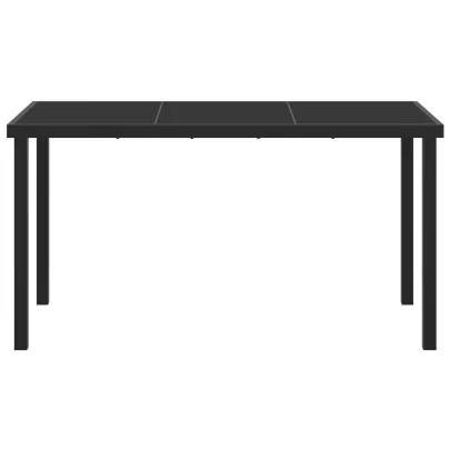 Masă Grădină Modernă Negru 140x80 cm - Sticlă Securizată
