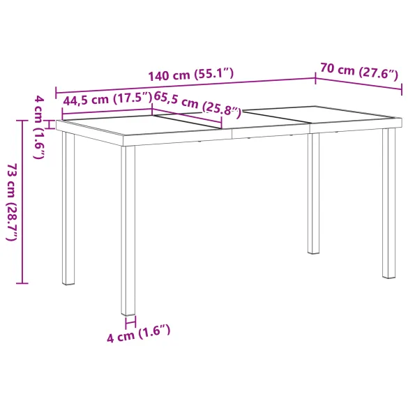 Masă Grădină Modernă Negru 140x80 cm - Sticlă Securizată