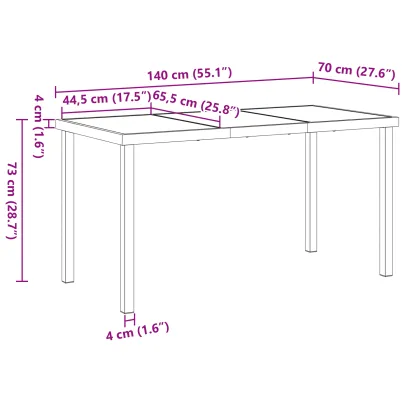 Masă Grădină Modernă Negru 140x80 cm - Sticlă Securizată