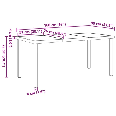 Masă Grădină Modernă 160x80 cm - Sticlă Securizată | Livrare Gratuită