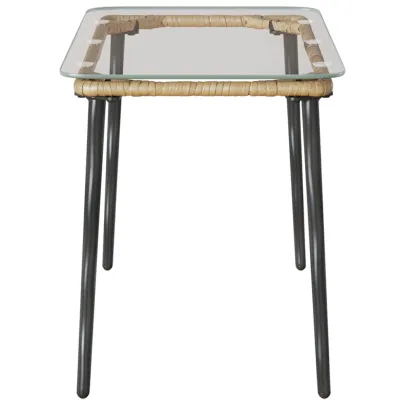 Masă Grădină Natural Rattan Poli - 80x40x45 cm | Livrare Gratuită