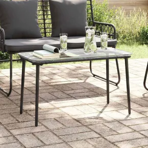 Masă Grădină Rattan Negru 80x40 cm - Livrare Gratuită
