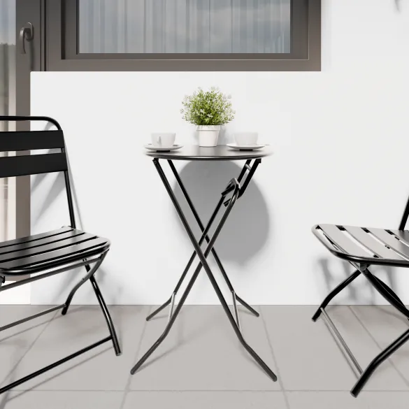 Masă Pliantă Grădină Antracit Ø50 cm Oțel | Livrare Gratuită