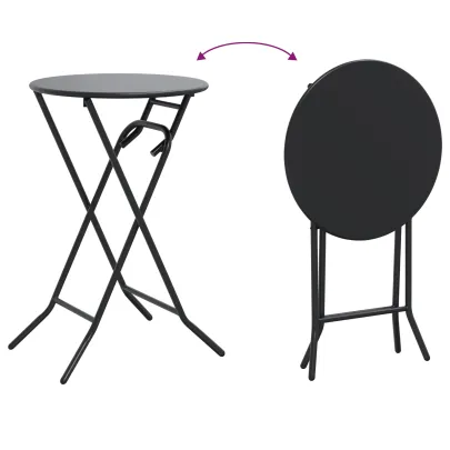 Masă Pliantă Grădină Antracit Ø50 cm Oțel | Livrare Gratuită