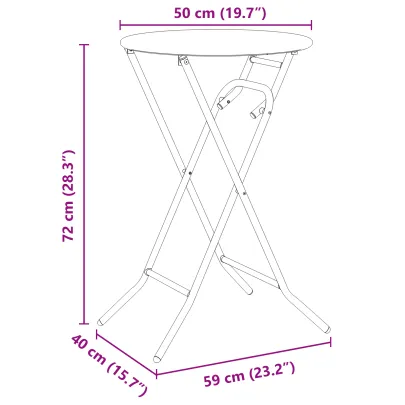 Masă Pliantă Grădină Antracit Ø50 cm Oțel | Livrare Gratuită