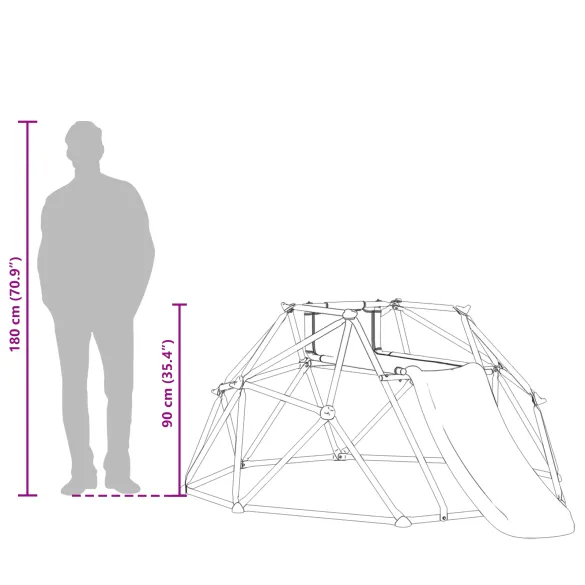 Dome Escaladă Copii cu Tobogan | 200 kg Capacitate | Exterior