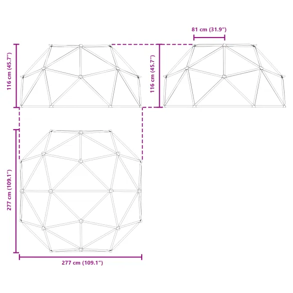 Dome de Cățărăt Copii Exterior - 255 cm, 200 kg Capacitate