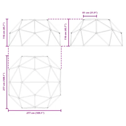 Dome de Cățărăt Copii Exterior - 255 cm, 200 kg Capacitate