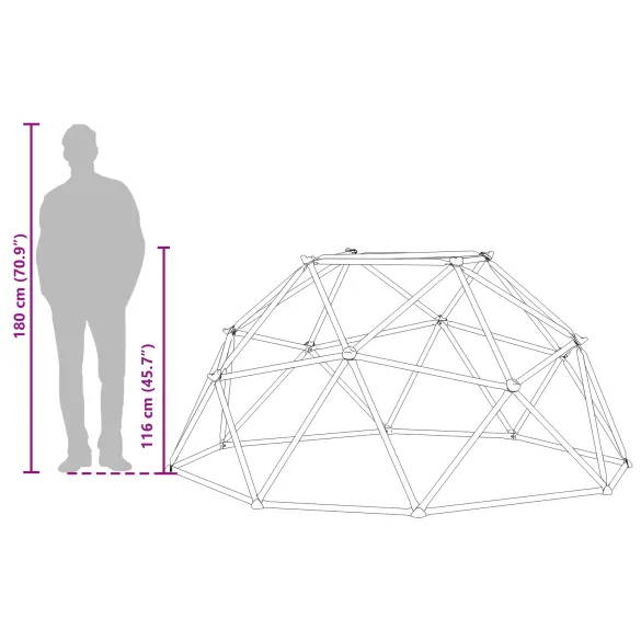 Dome de Cățărăt Copii Exterior - 255 cm, 200 kg Capacitate