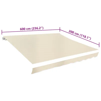 Pânză Copertină Crem 6x3 m - Poliester Rezistent