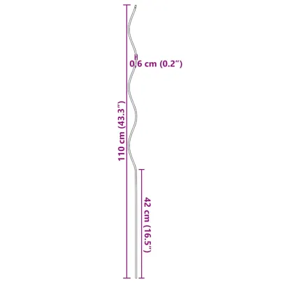 Spirale Suport Plante - 50 buc, Oțel Galvanizat, 110 cm