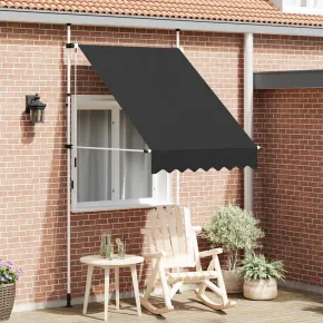 Copertină Manuală Retractabilă Antracit 150cm - Livrare Gratuită