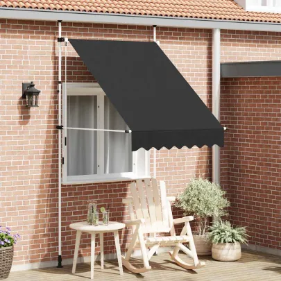 Copertină Manuală Retractabilă Antracit 150cm - Livrare Gratuită