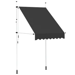 Copertină Manuală Retractabilă Antracit 150cm - Livrare Gratuită 2