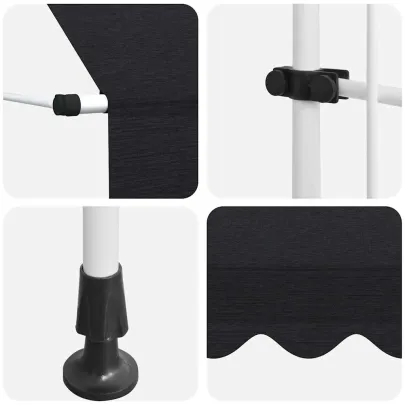 Copertină Manuală Retractabilă Antracit 150cm - Livrare Gratuită