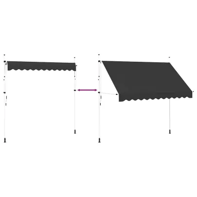 Copertină Manuală Retractabilă Antracit 300 cm | Livrare Gratuită