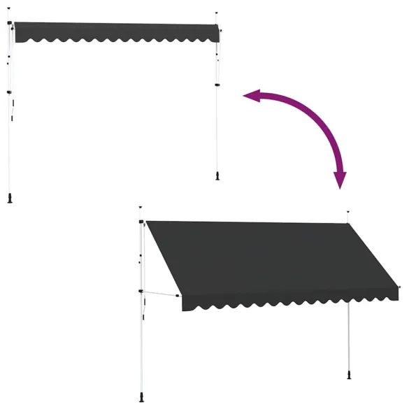Copertină Retractabilă Manuală Antracit 400 cm | Livrare Gratuită