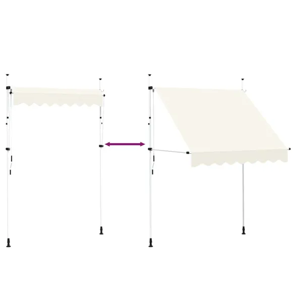 Copertină Manuală Retractabilă Crem 200cm - Livrare Gratuită