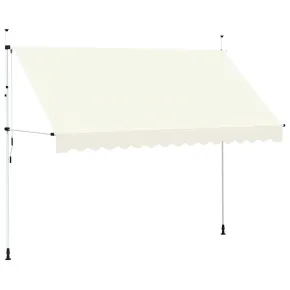 Copertină Retractabilă Manuală Crem 350 cm | Livrare Gratuită 2