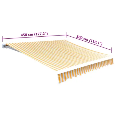 Pânză Copertină Portocaliu-Alb 450x300cm - Rezistentă UV