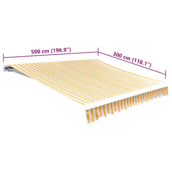 Pânză Copertină 5x3m - Portocaliu și Alb - Rezistentă UV