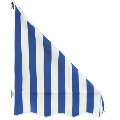 Copertină Bistro 400x120cm Albastru-Alb | Livrare Gratuită