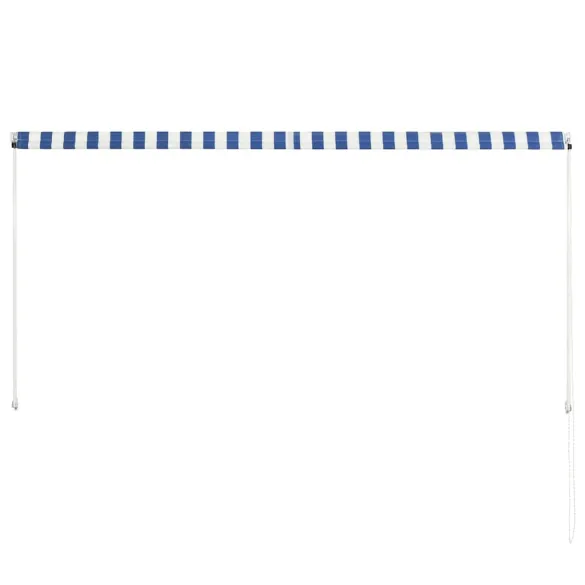 Copertină Retractabilă 250x150 cm - Albastru și Alb | Livrare Gratuită