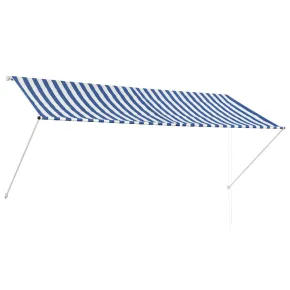 Copertină retractabilă - albastru și alb - 300 x 150 cm 2