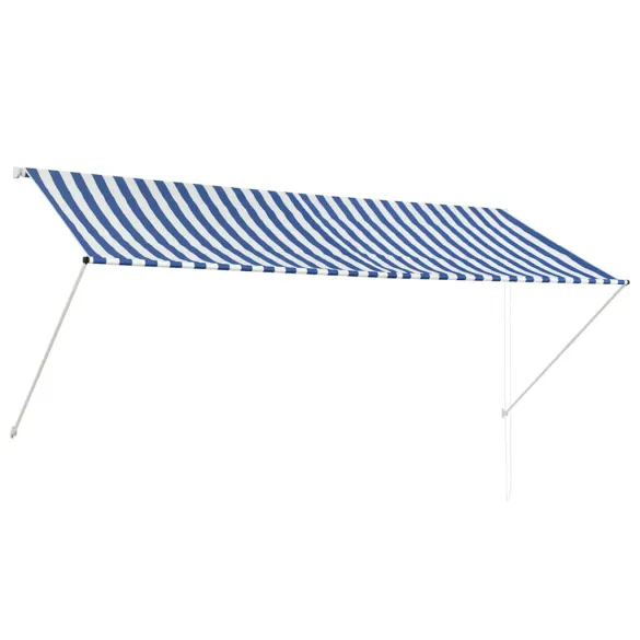 Copertină retractabilă - albastru și alb - 300 x 150 cm