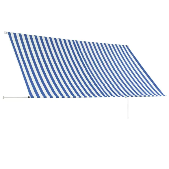 Copertină retractabilă - albastru și alb - 300 x 150 cm