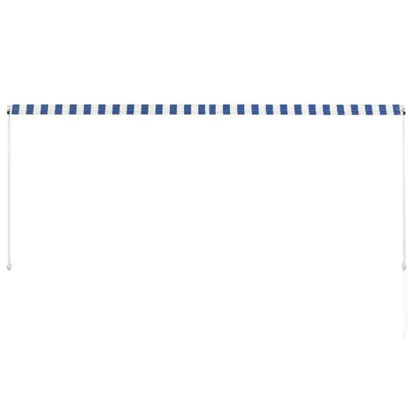 Copertină retractabilă - albastru și alb - 300 x 150 cm