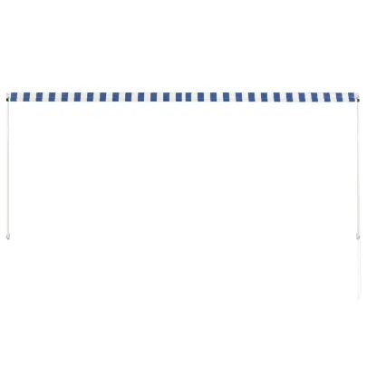 Copertină retractabilă - albastru și alb - 300 x 150 cm