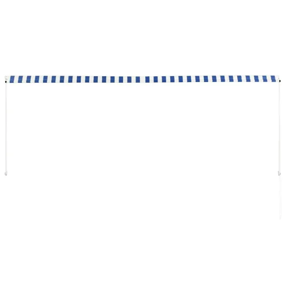 Copertină retractabilă 350x150 cm - Albastru și alb