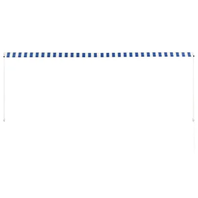 Copertină retractabilă 350x150 cm - Albastru și alb