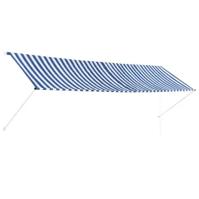 Copertină Retractabilă 400x150 cm - Albastru și Alb
