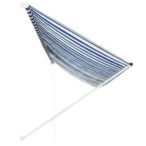 Copertină Retractabilă 400x150 cm - Albastru și Alb 2