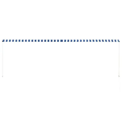 Copertină Retractabilă 400x150 cm - Albastru și Alb